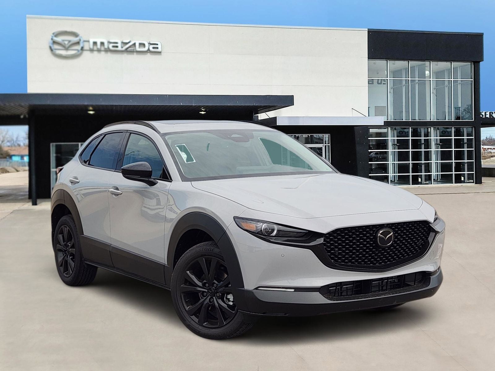 2026 Mazda Mazda CX-30 2.5 Turbo Premium Plus in Aero Gray Metallic — front three-quarter view