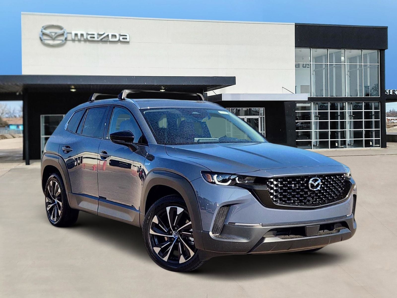 2025 Mazda Mazda CX-50 Hybrid Premium Plus in Polymetal Gray Metallic — front three-quarter view