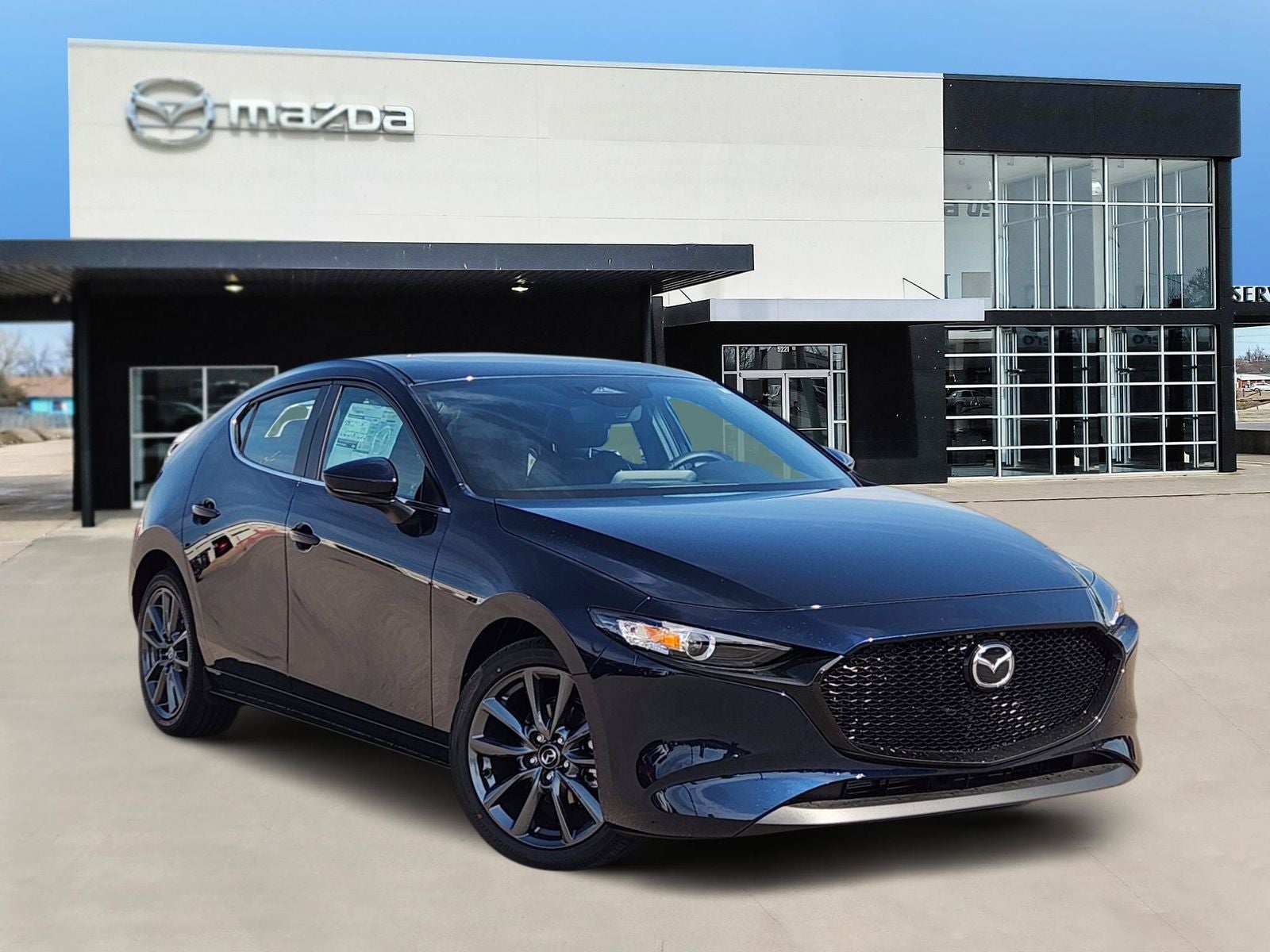 2026 Mazda Mazda3 Hatchback 2.5 S Preferred in Deep Crystal Blue Mica — front three-quarter view
