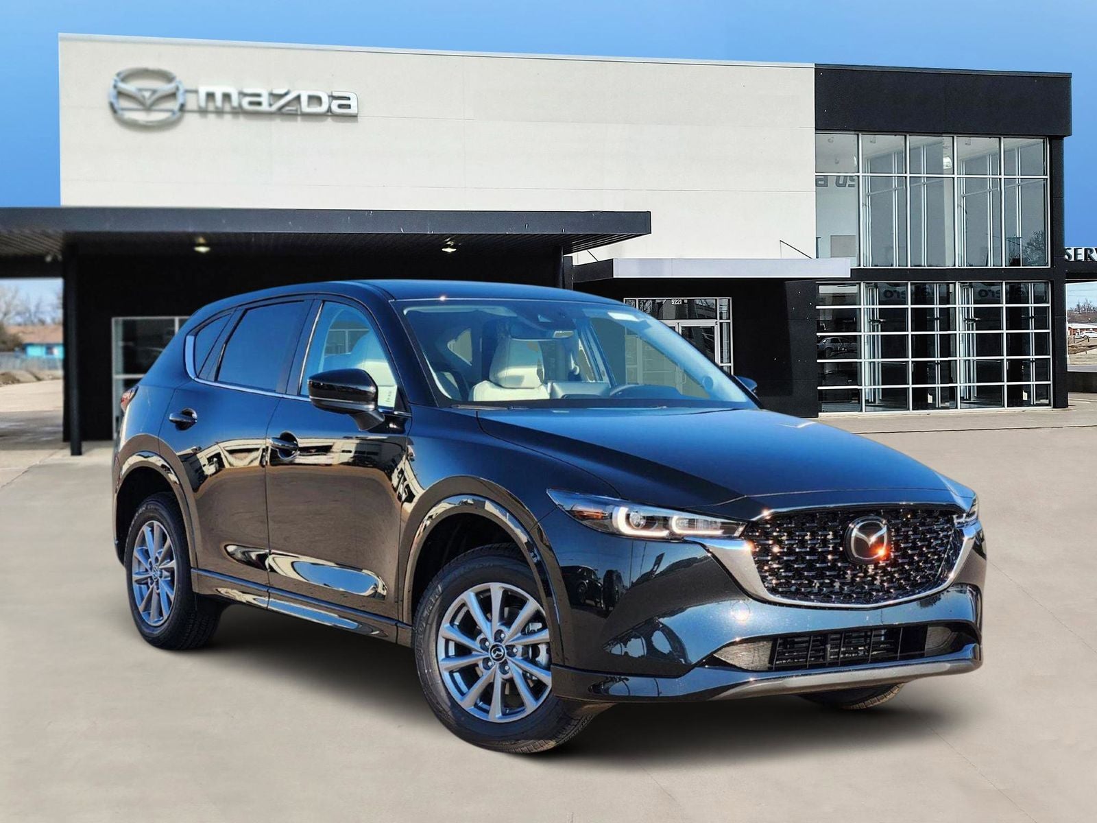 2025 Mazda Mazda CX-5 2.5 S Preferred Package in Jet Black Mica — front three-quarter view