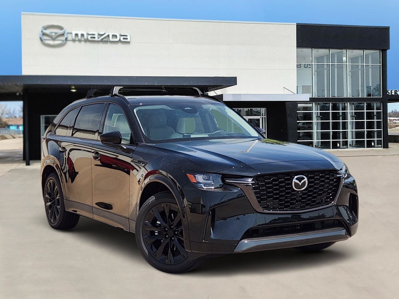 2026 Mazda Mazda CX-90 3.3 Turbo S Premium in Jet Black Mica — front three-quarter view