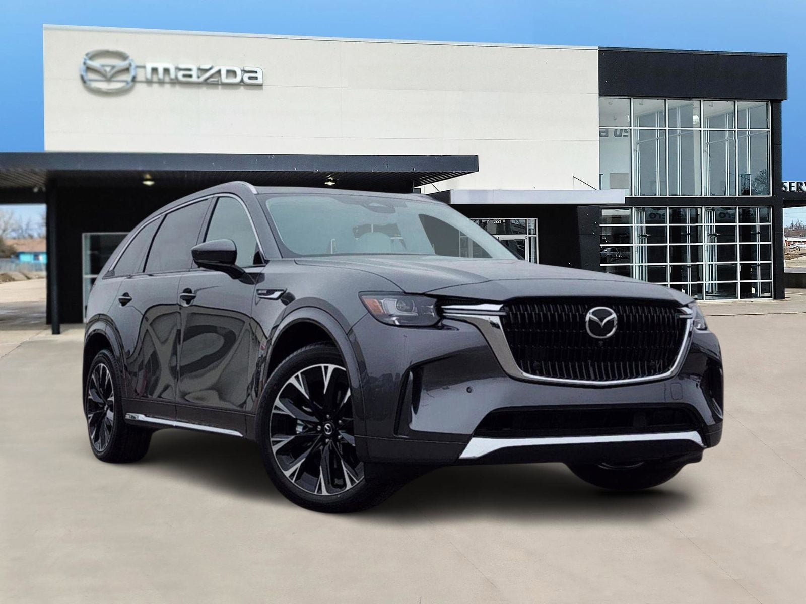 2025 Mazda Mazda CX-90 3.3 Turbo S Premium Plus in Machine Gray Metallic — front three-quarter view