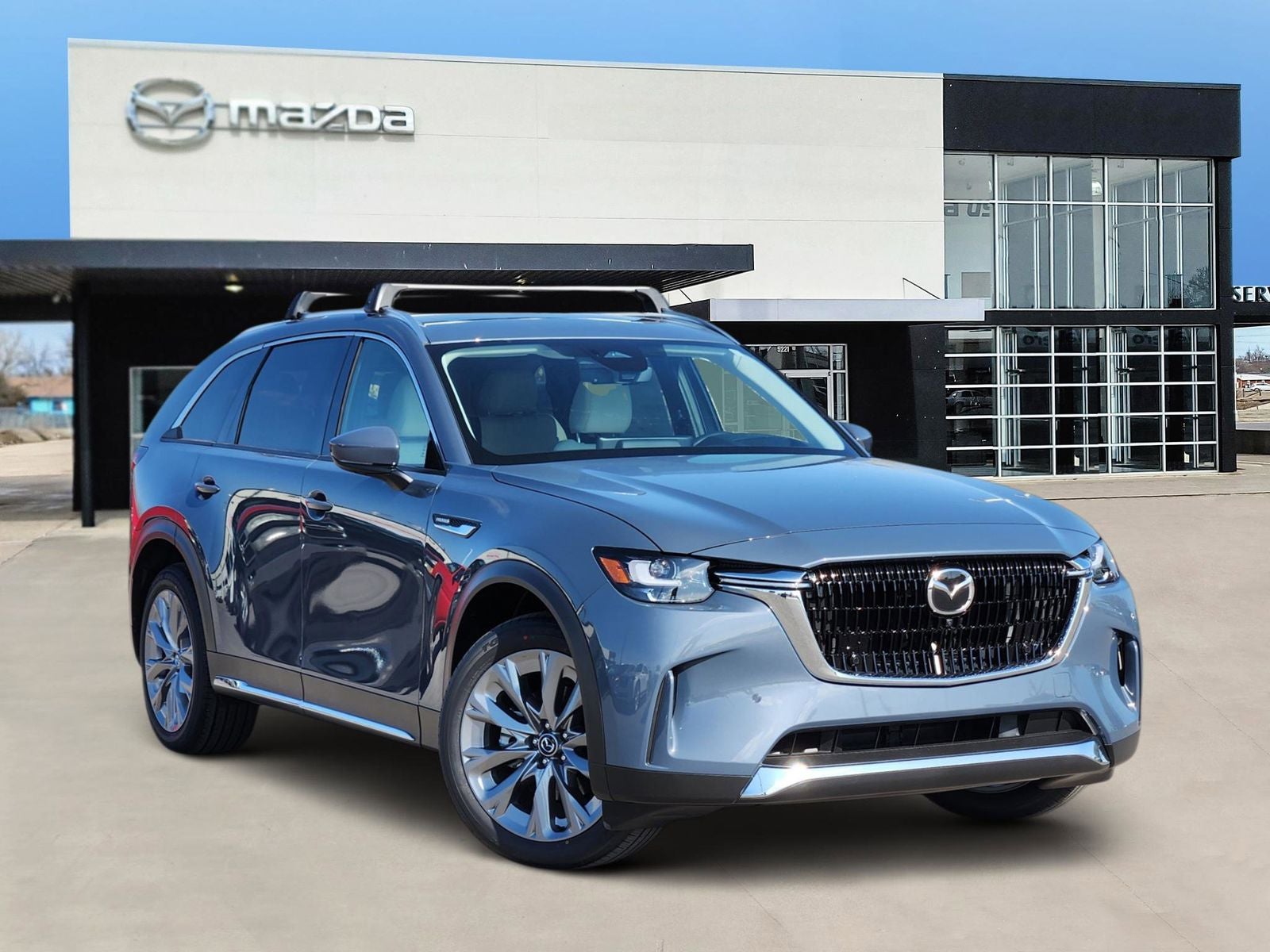 2026 Mazda Mazda CX-90 3.3 Turbo Premium Plus in Polymetal Gray Metallic — front three-quarter view