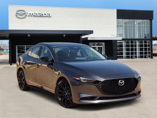 2026 Mazda Mazda3 Sedan 2.5 Turbo Premium Plus AWD in Machine Gray Metallic — front three-quarter view