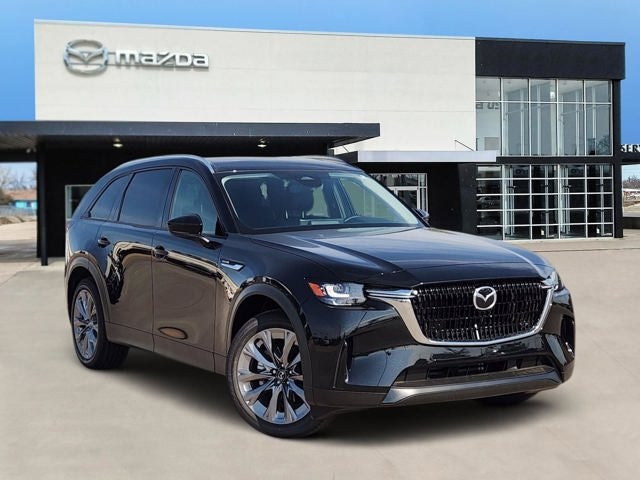 2026 Mazda Mazda CX-90 3.3 Turbo Preferred AWD in Jet Black Mica — front three-quarter view