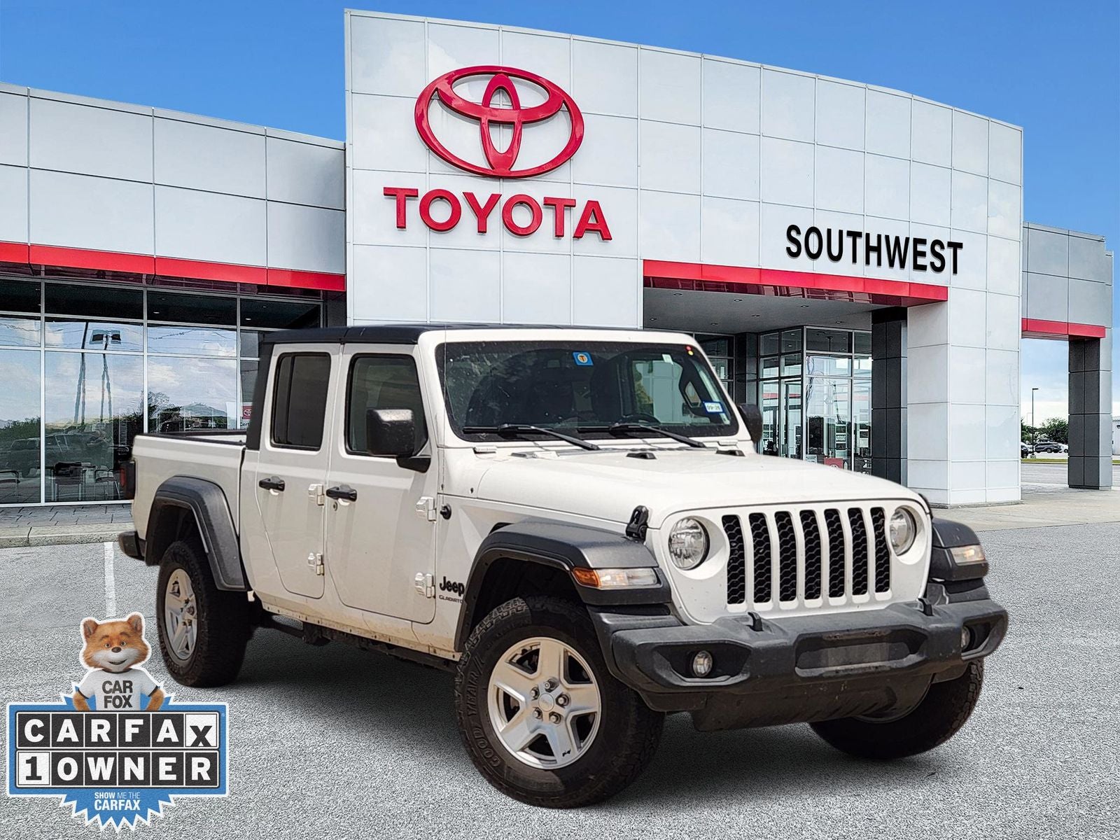 2020 Jeep Gladiator Sport in Bright White Clearcoat — front three-quarter view