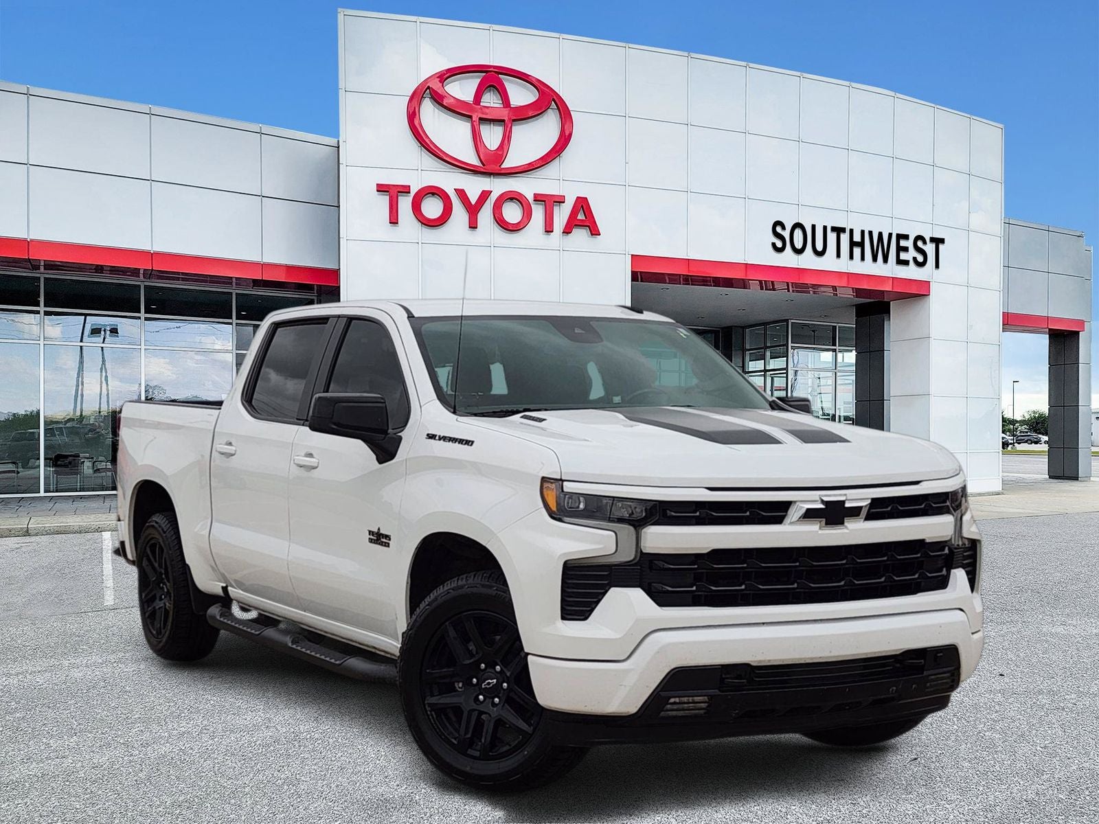 2023 Chevrolet Silverado 1500 RST in Summit White — front three-quarter view