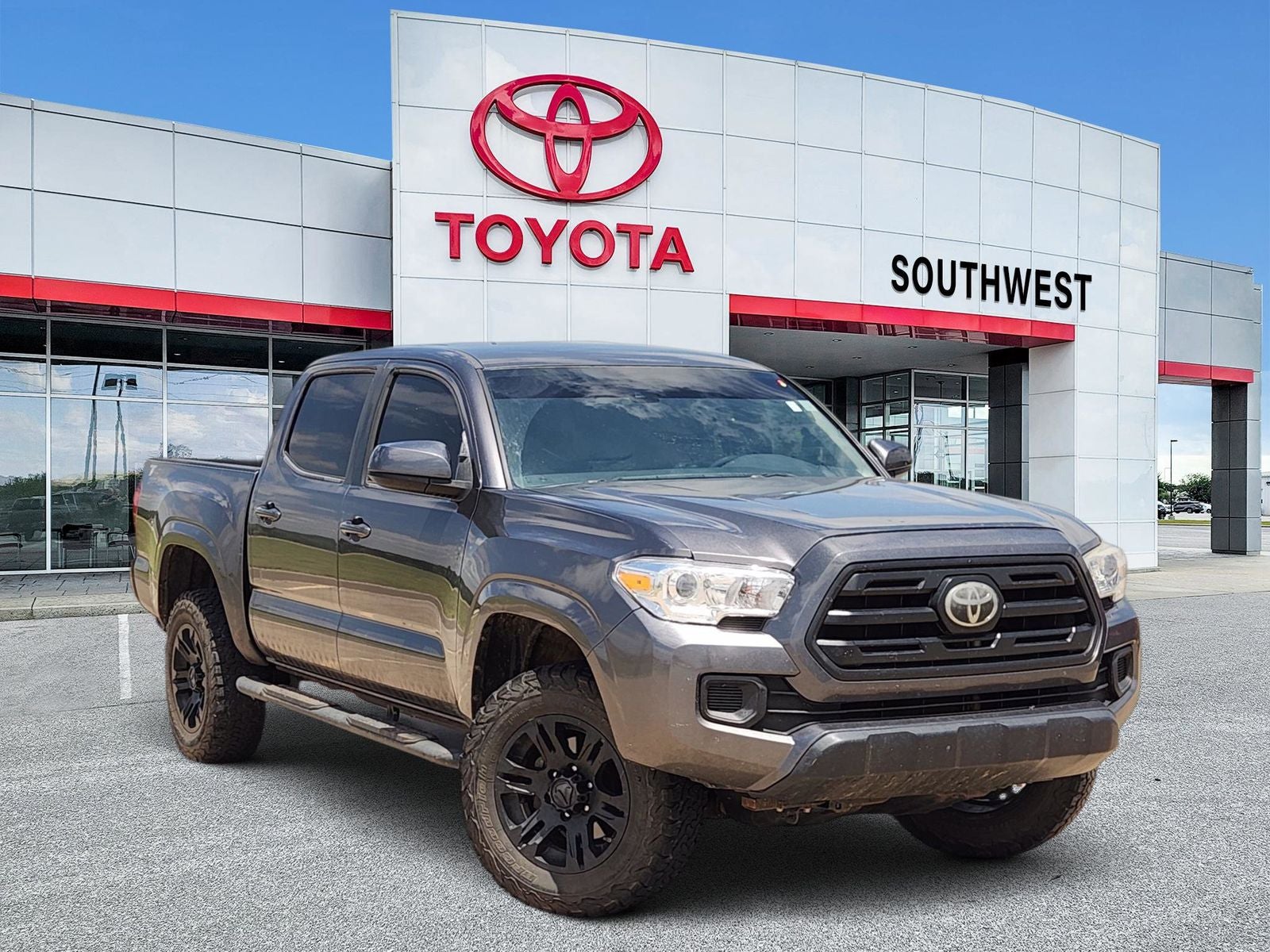 2019 Toyota Tacoma SR in Magnetic Gray Metallic — front three-quarter view