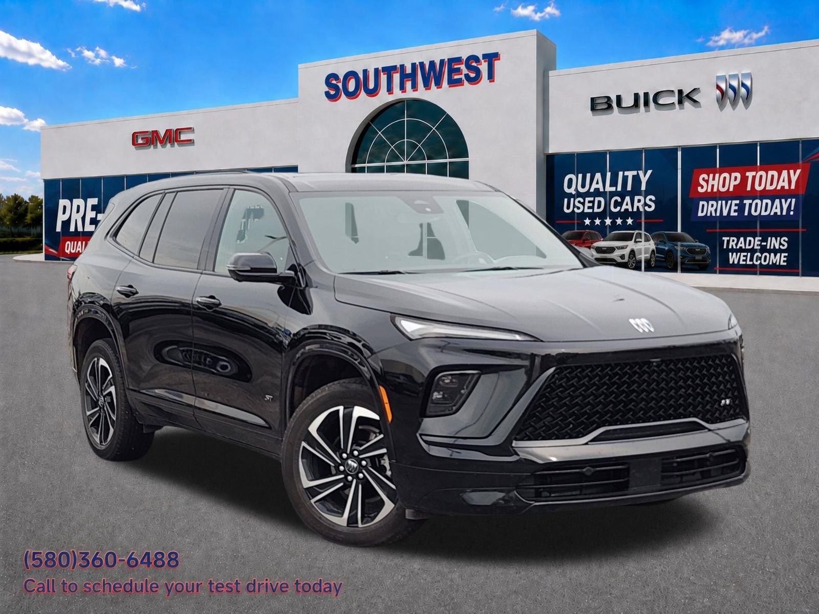 2025 Buick Enclave Sport Touring in Ebony Twilight Metallic — front three-quarter view